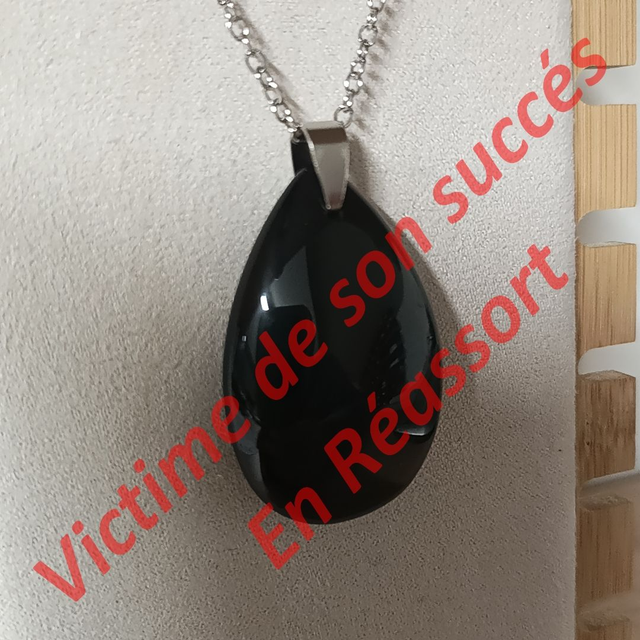 Obsidienne Noire / Oeil Céleste / Pendentif Goutte