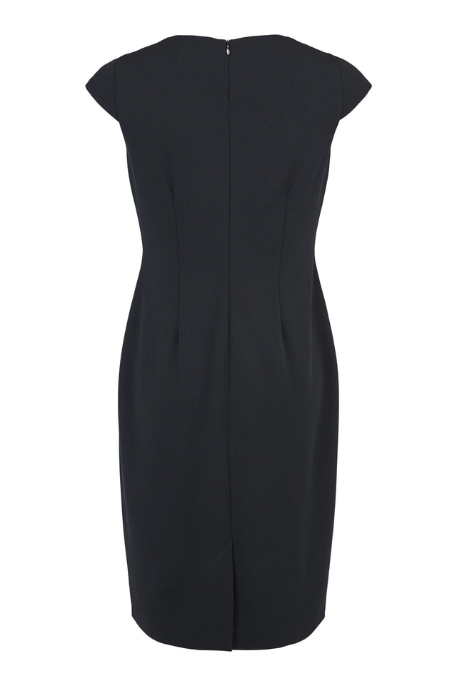 TIA Fitted Silhouette Dress (Navy / Off White)