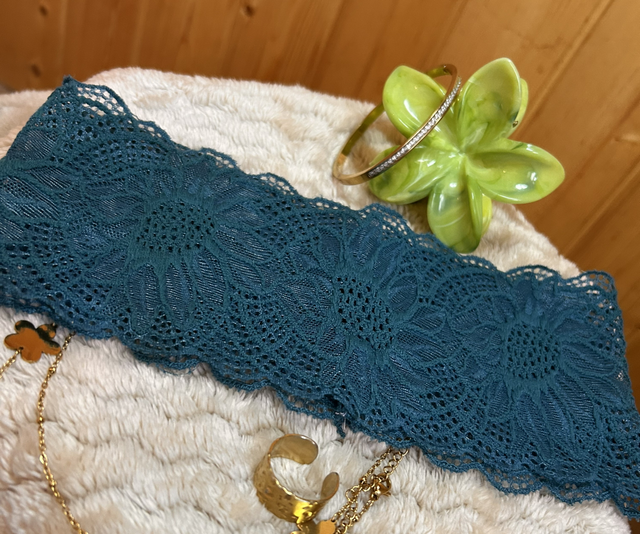 Bandeau Dentelle Bleu Large