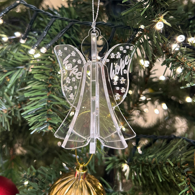 2 x Angel Hope Bauble (Clear)