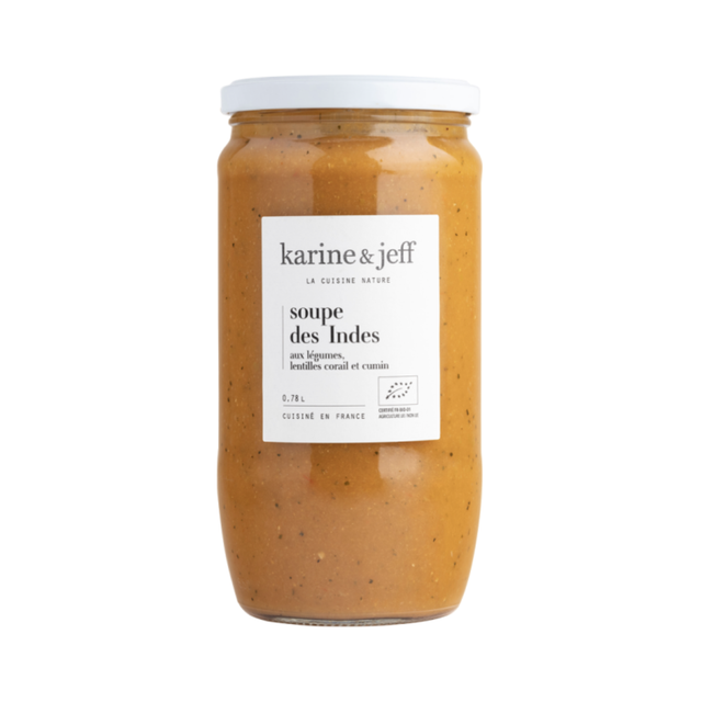 Soupe des Indes aux Légumes, Lentilles Corail et Cumin Bio - 0,78L