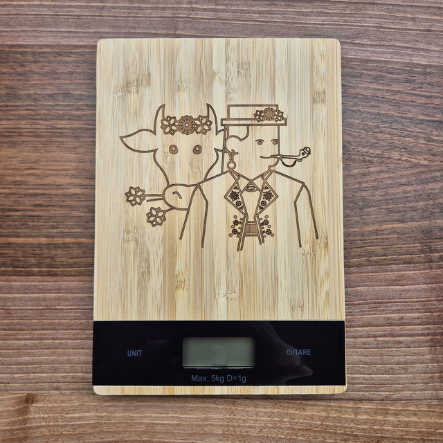 Küchenwaage, Senn mit Kuh