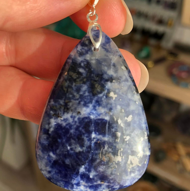 Pendentif en Sodalite et bélière argent