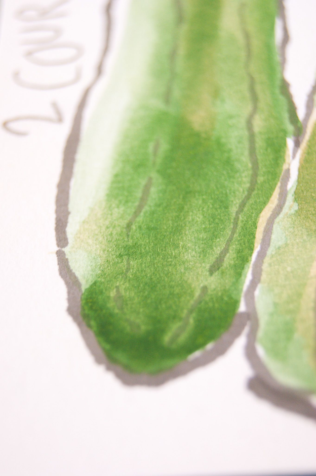 Etegami courgettes