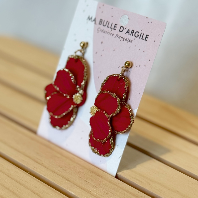 Azalée pailletée (rouge) 