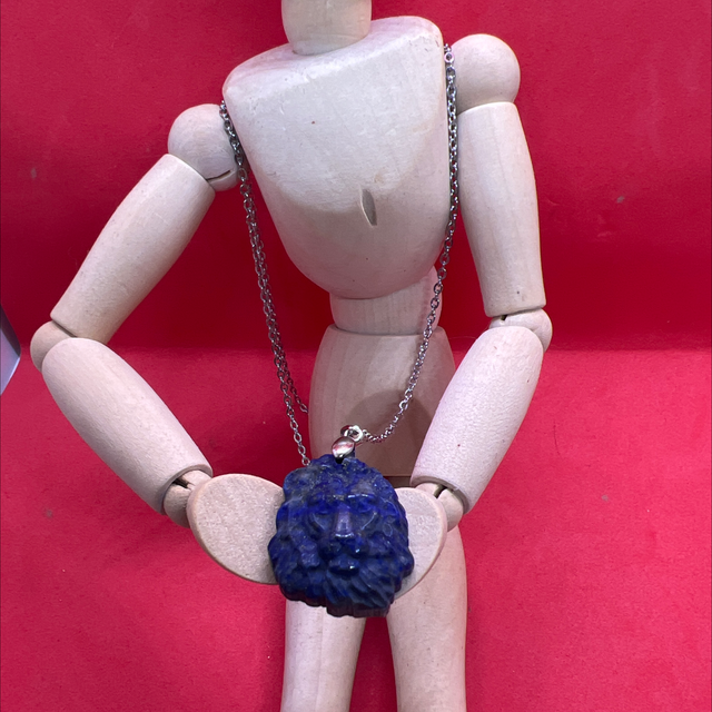 Pendentif tête de Lion Lapis Lazuli