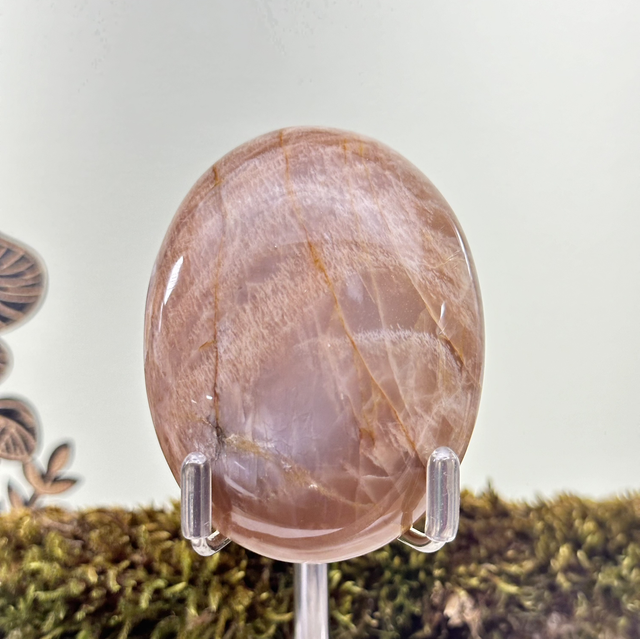 Peach Moonstone Palm Stone 