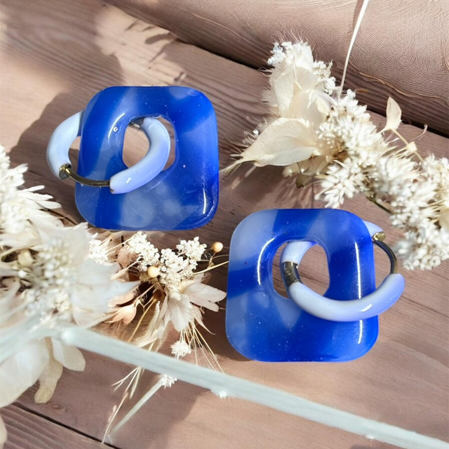 Pampilles transparence bleu