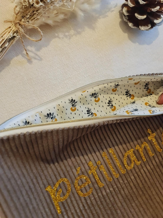 Grande pochette velours pétillante