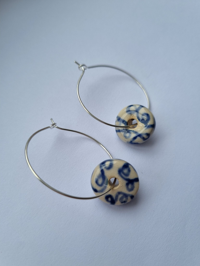 Scribble Loop Earrings - Blue