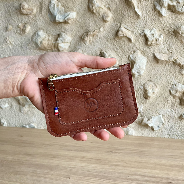 Porte cartes / porte monnaies marron