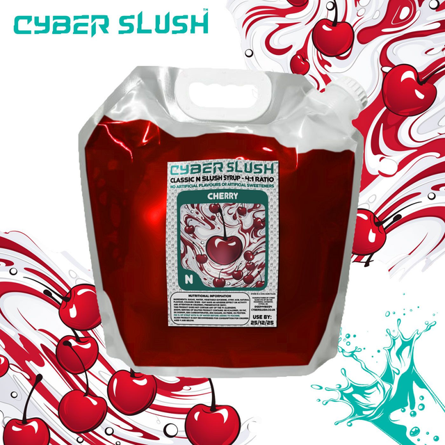 CyberSlush Cherry Syrup - Natural Flavour / Natural Sweetness - 5L