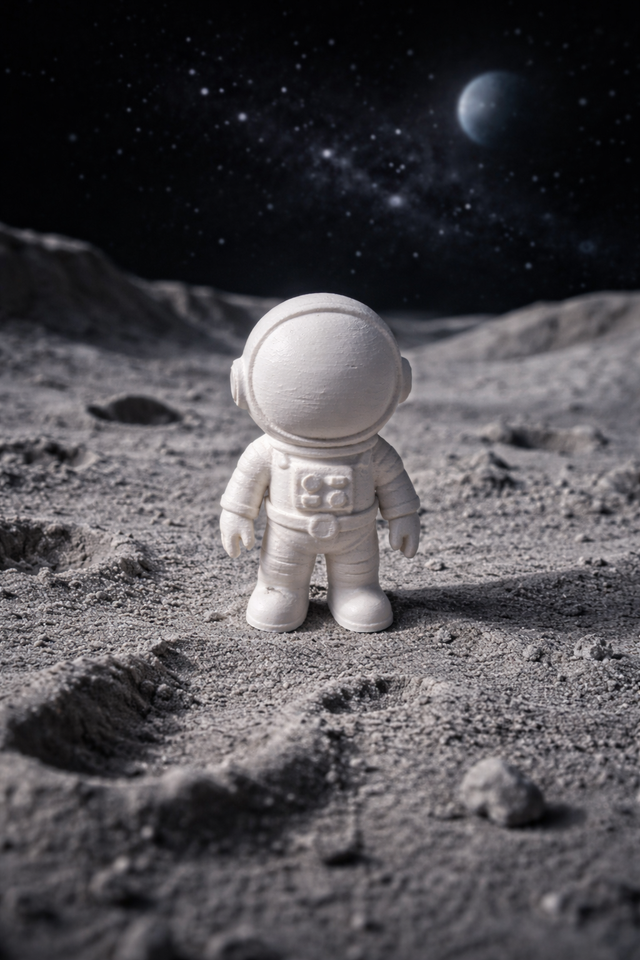 Astronaute Blanc à colorier ou à peindre ( fabriqué en PLA ) - Vendu sans socle 