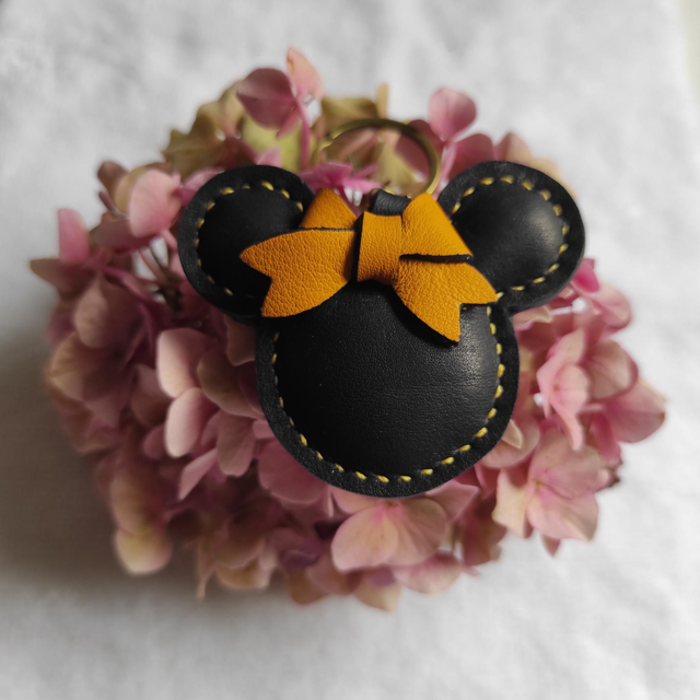 Porte clés Souris en cuir 