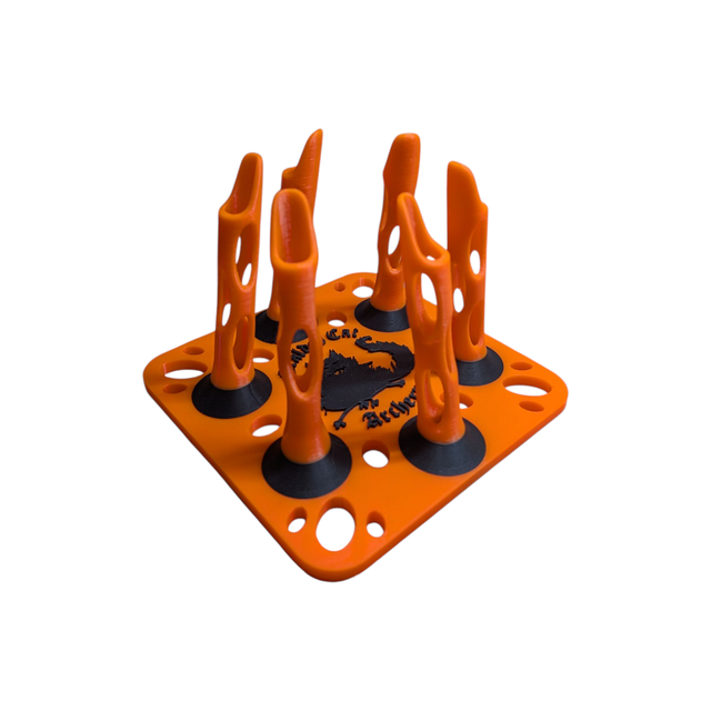 6 Arrow Fletching Stand/ Ground Quiver Flo Orange and Black 