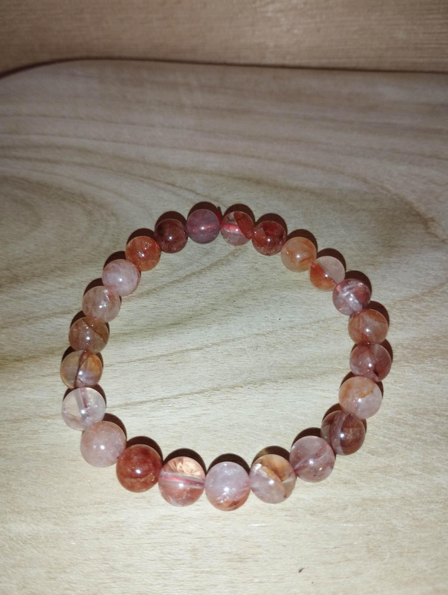 Quartz hematoïde bracelet en perles de 8 mm