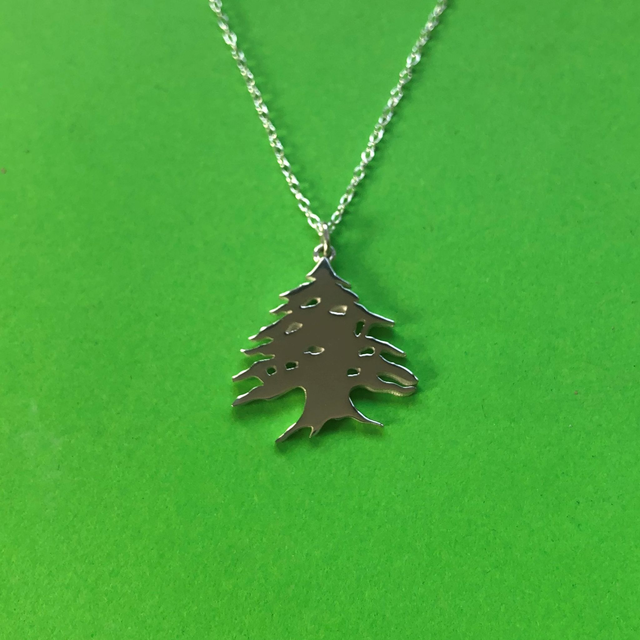Cedar tree pendant handmade Sterling Silver
