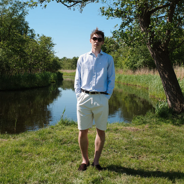 Shatsu Ni cotton-linen solid Light Blue