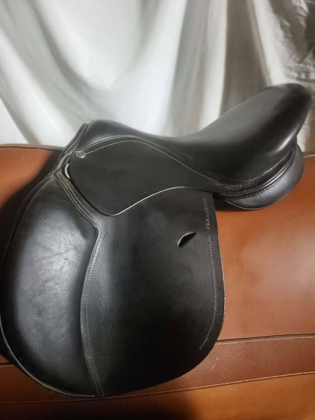 Selle mixte Fouganza cuir - 16" - très bon état