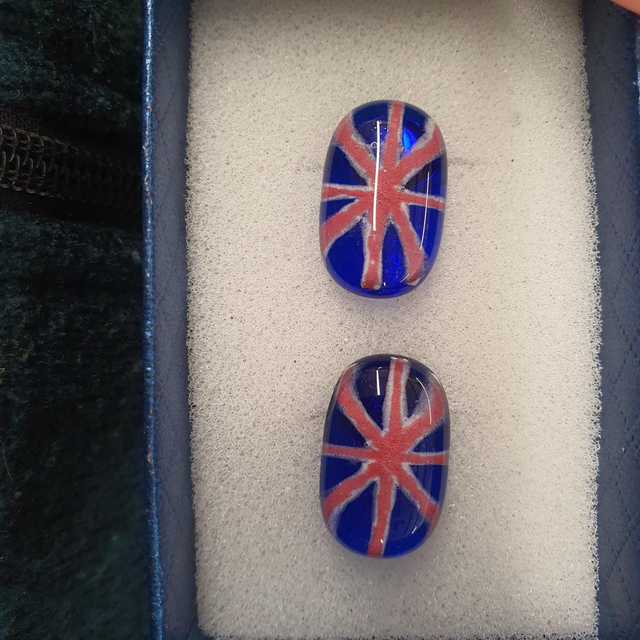 Union Jack flag stud earrings