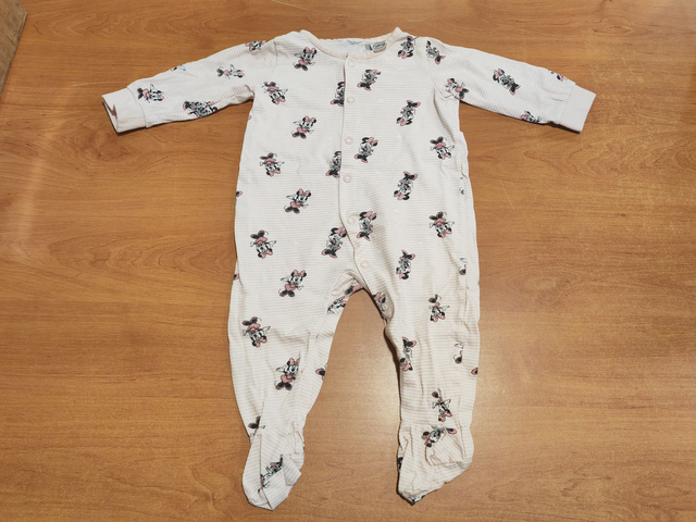 Pyjama rayée rose Minnie en 12 mois