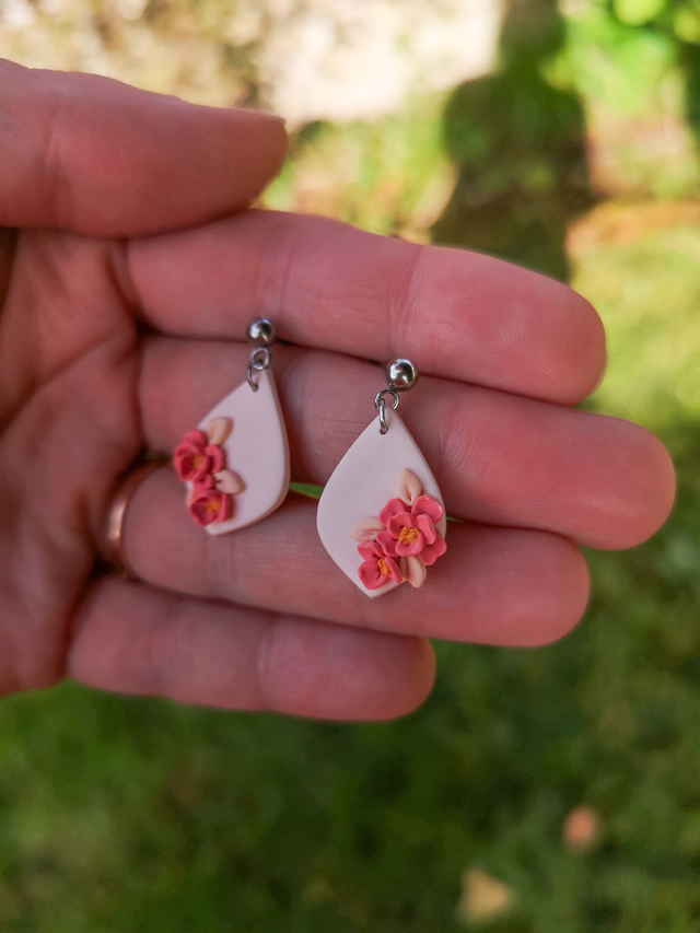 Collection Florale Jardin de Corail - Boucles d'oreilles Coline