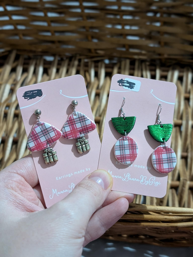 Polymer clay earrings Christmas 2