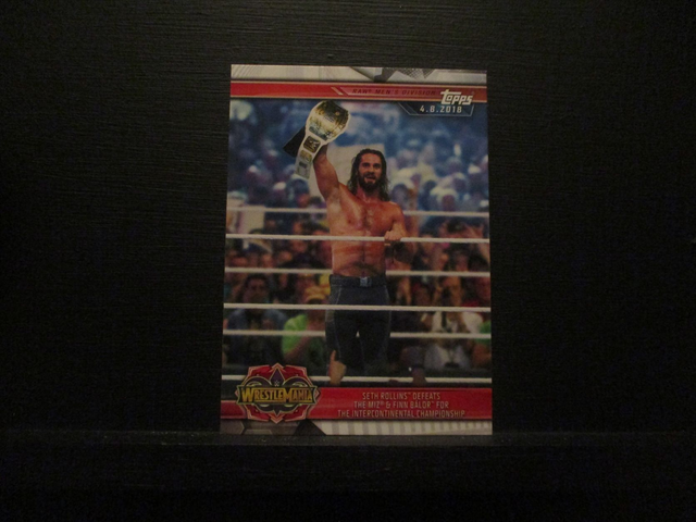 Seth Rollins Defeats The Miz &amp; Finn Balor For The Intercontinental Championship - Champions Original Trading Card #35
