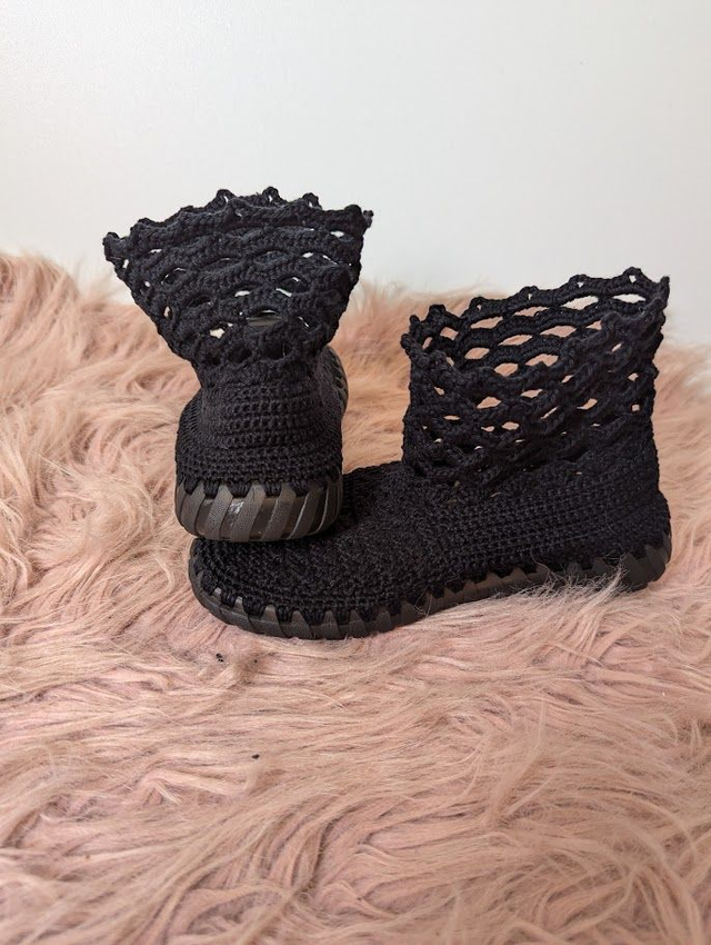 Bottines crochetées faites main – Résistantes &amp; lavables | Enfant &amp; adulte