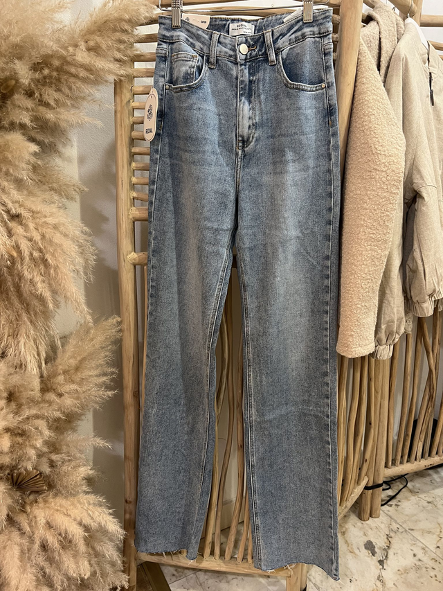 Redial Extra Long Wide Leg Jeans Blue Stretch