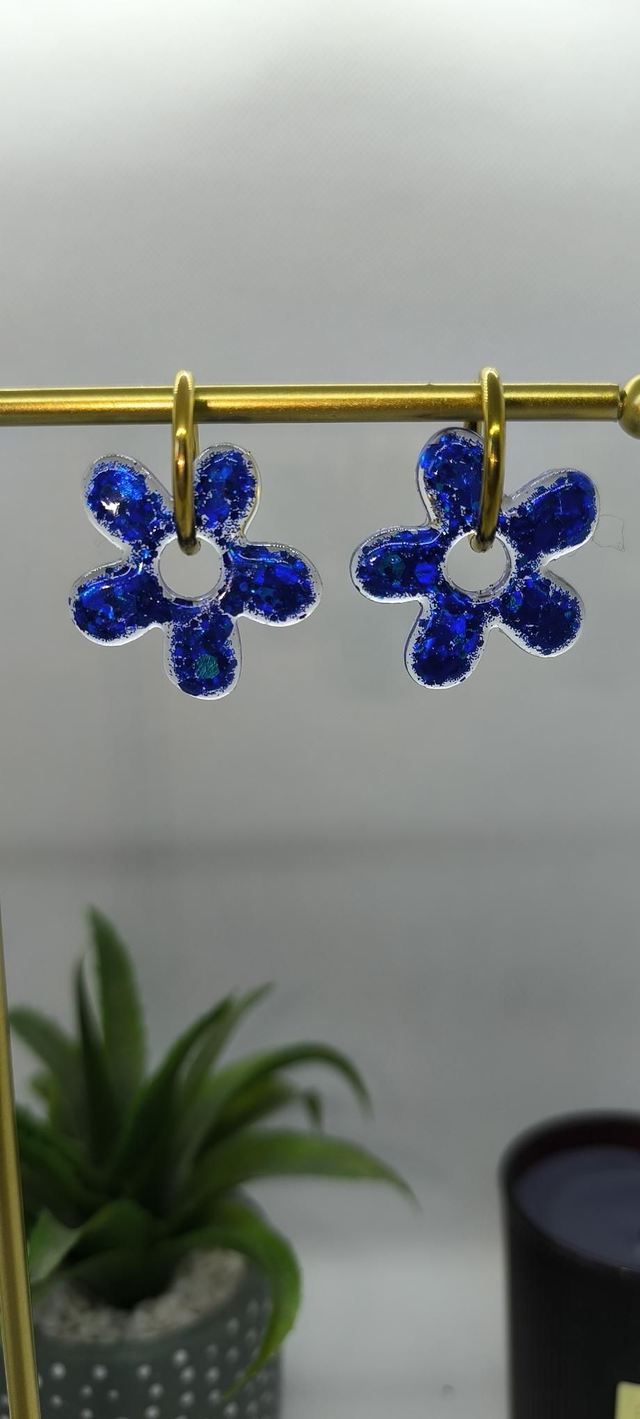 Pampilles interchangeables Laura bleu nuit pailletté 