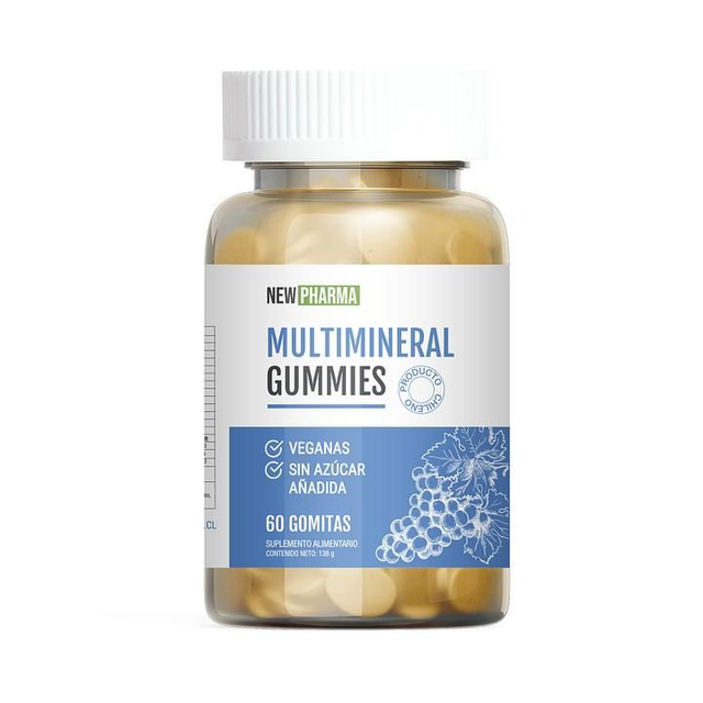 Multimineral Newpharma Gomitas Uva 60 Unidades – Con Hierro, Magnesio y Zinc