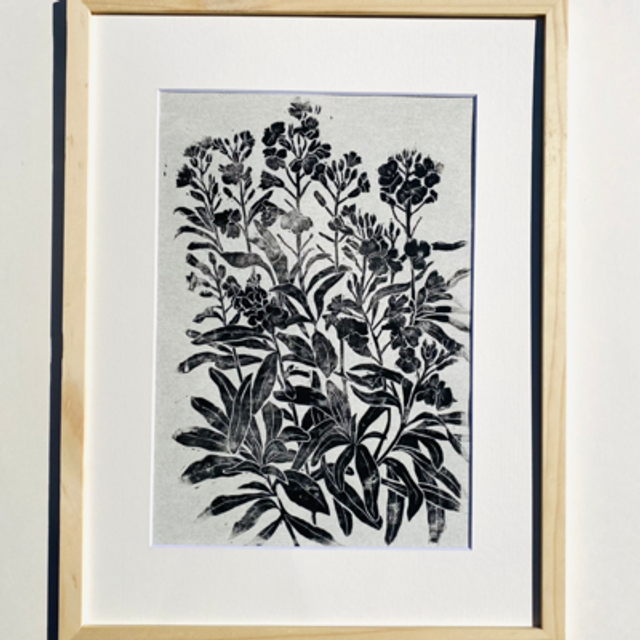 LINOGRAVURE  DE GIROFLE 