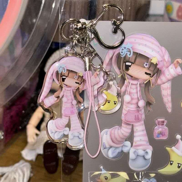 Porte-clés Acrylique Caramel – Sweet Dream Time, Style Kawaii Mignon