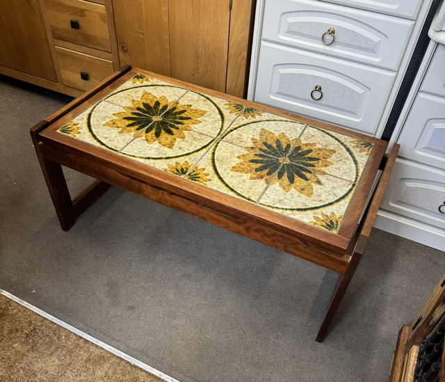 Teak Tile Top Coffee Table