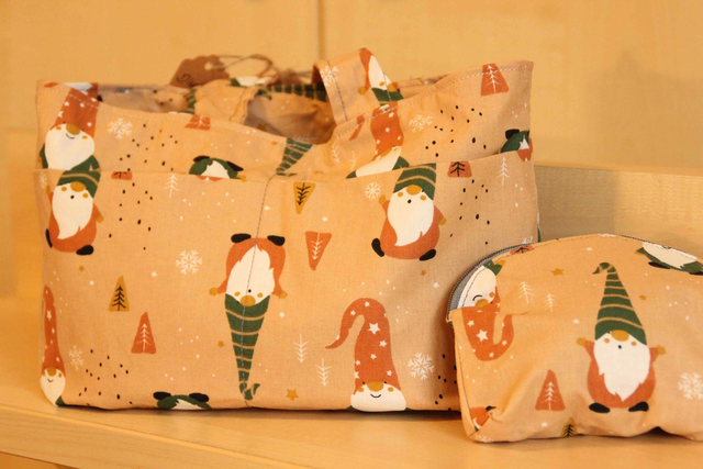 Mini tote bag and a matching pouch