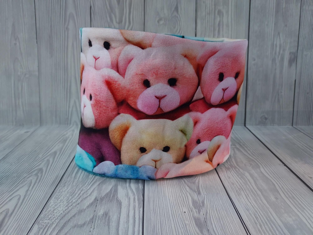  Bears Neck Warmer, Snood with Teal Fleece, 