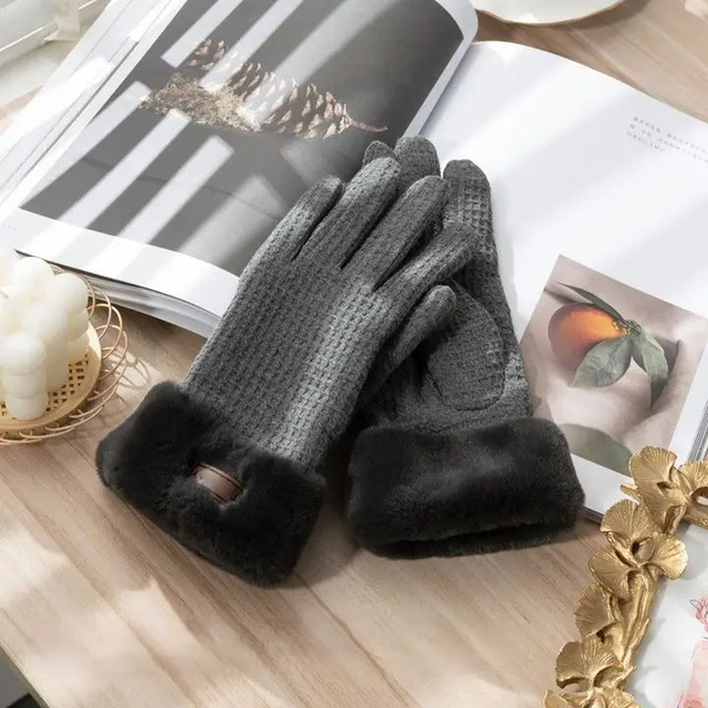 Waffle Plush Cuff Gloves