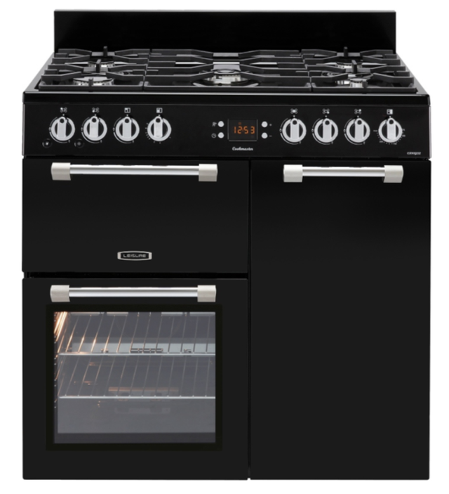 Leisure CK90G232K Cookmaster 90cm Gas Range Cooker, Black, A+ Rated