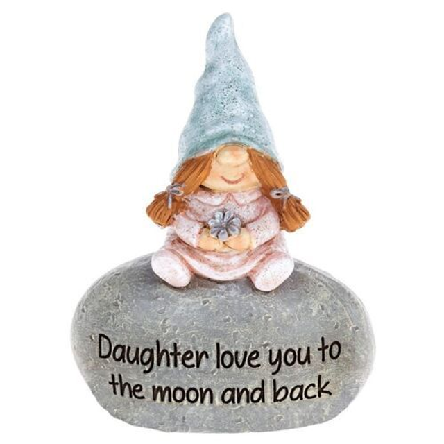 Beautiful Sentiment Stone Pebble with Gonk Figure on Top with Sentiment Words.