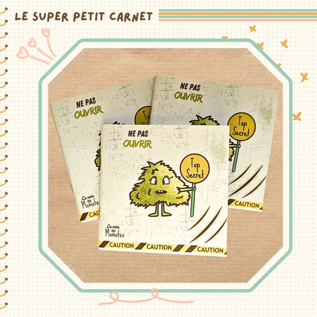 Petit cahier couverture illustré top secret