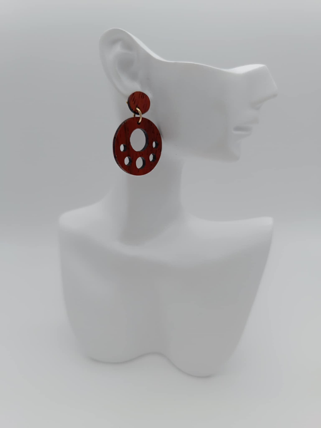 Boucles d'oreilles en bois rondes