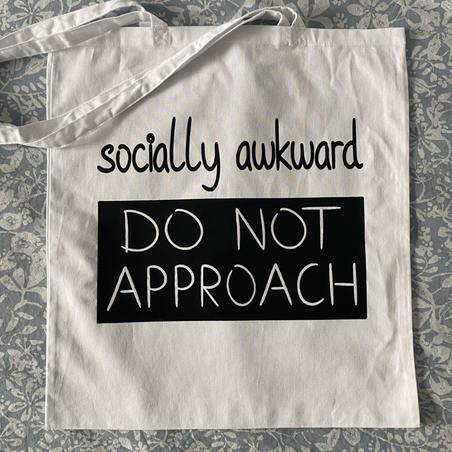 M: socially awkward (totebag)