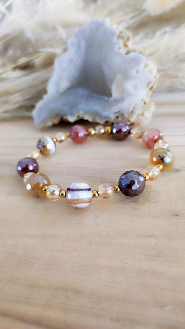 Bracelet "Équilibre et Harmonie" Agate facettée