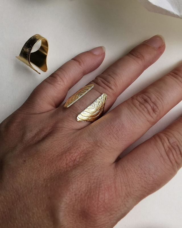 bague «topos» (bouts droits)