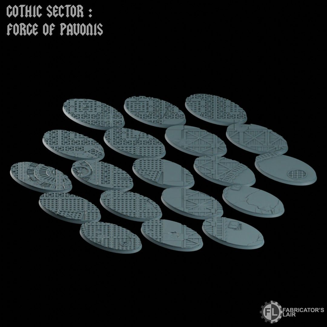 Grimdark Industrial Scenic Bases – 90×52mm oval