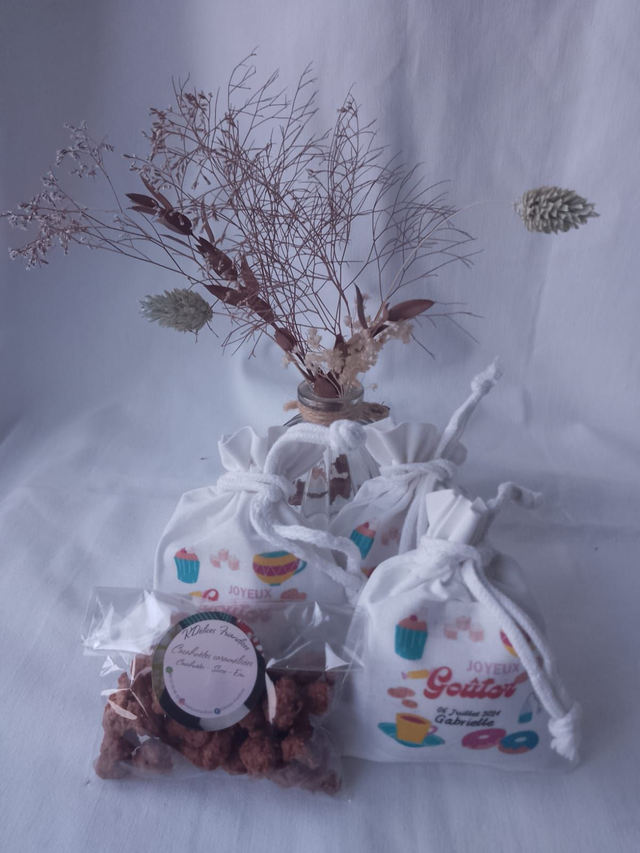 Cacahuètes Caramélisées avec pochons personnalisés X10