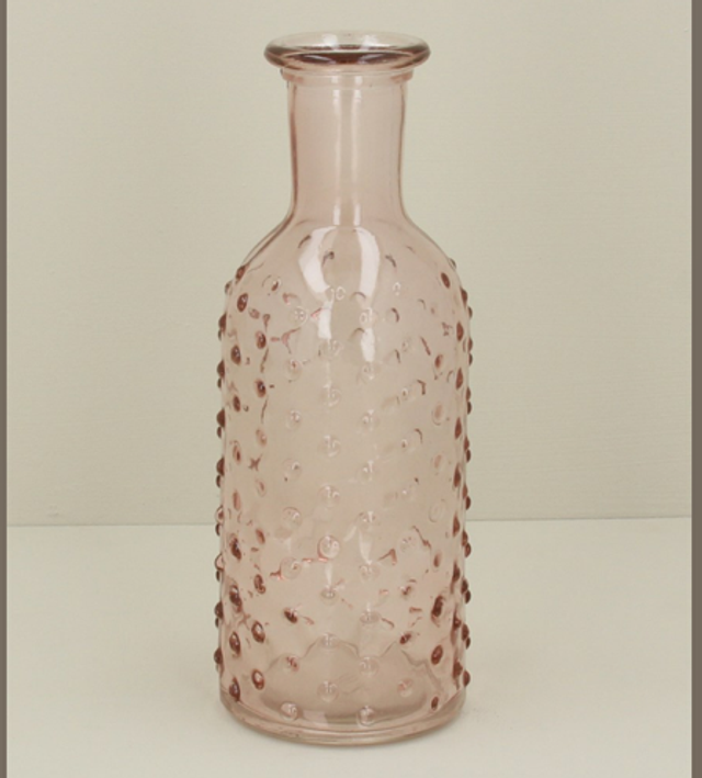 Pink Dimple Glass Vase