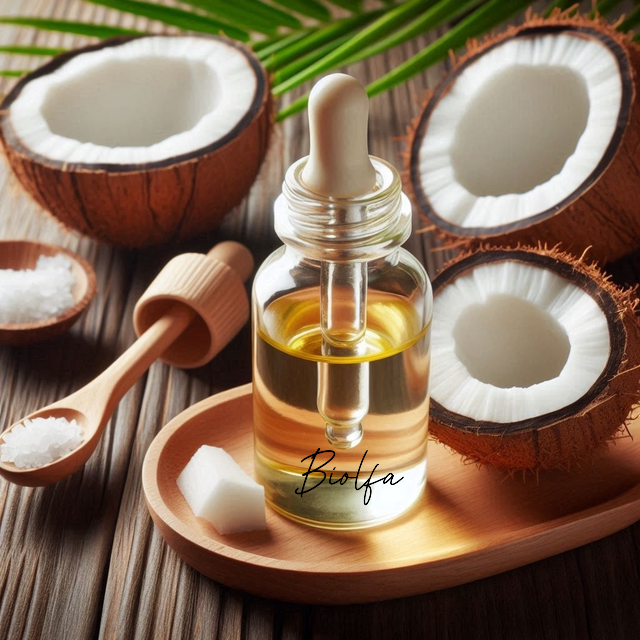 Huile Végétale de Noix de Coco - Flacon en verre à pipette de 10 mL