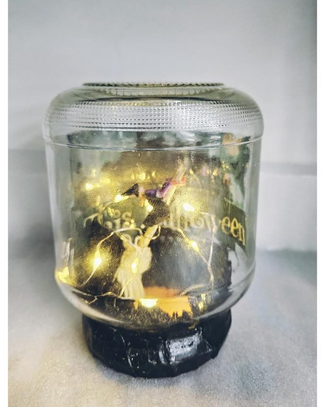 Halloween Witch Flying Lighting Art Decor ECO Handmade